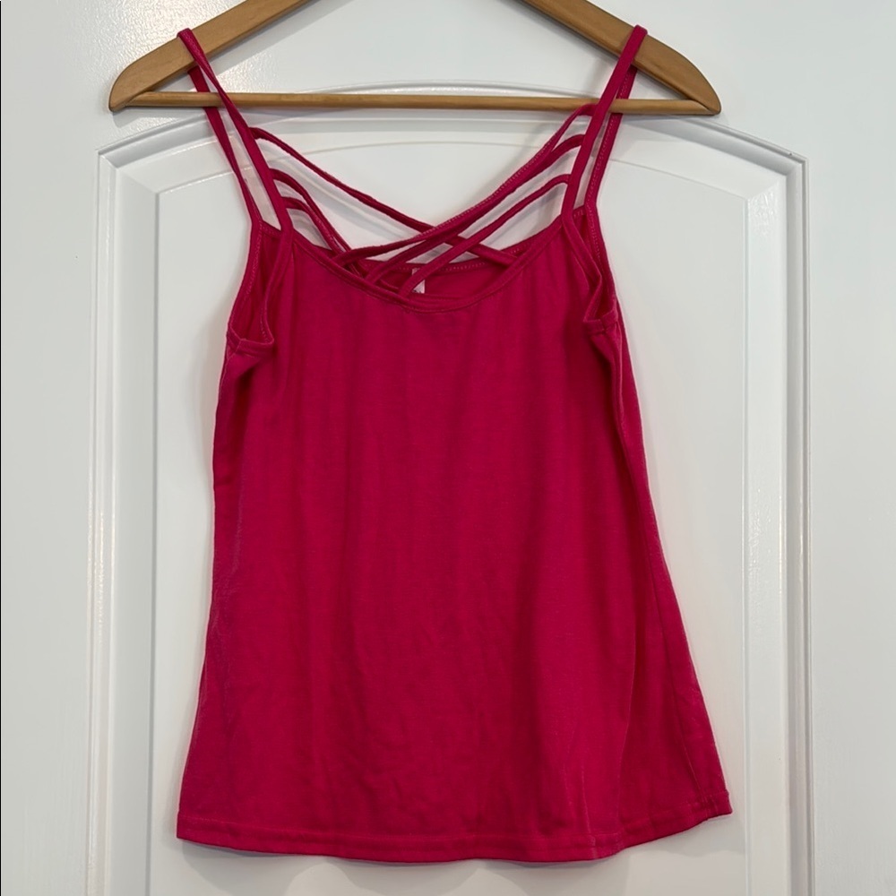 Women's Pink Strappy Tank Top Size Small